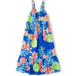 NWT The Children’s Place Girls Tropical Midi Tiered Dress Size 10/12 Large